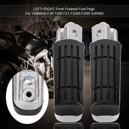 Qiilu Pair Front Motorcycle Footrest Pedals Footpegs for XJR400 / 1200/1300 / FZ400