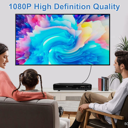 Kompaktne DVD-mängija Scart-ühendusega, regioonivaba HD DVD CD-mängija 1080P HDMI-väljundiga, AV-väljundiga, integreeritud PAL NTSC TV-süsteem, toetab mikrofoni sisendit, USB-sisendit (DVD-170 Scart-ühendusega)
