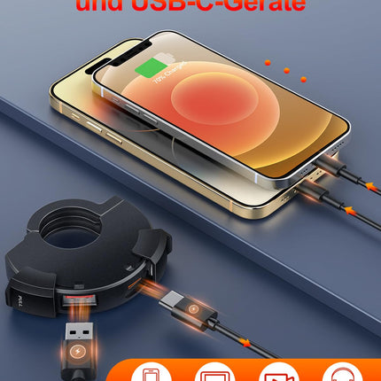 ZEXMTE mootorratta USB-pesa, 18W QC 3.0 ja 30W PD C-tüüpi kahekordne USB mootorratta laadija, 12V/24V veekindel mootorratta pesa telefonidele, tahvelarvutitele, digikaameratele, GPS-ile