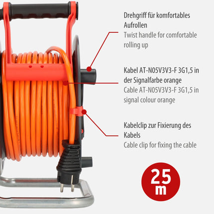 Brennenstuhl Garant V2 IP44 kaablirull 25m välistingimustesse ja BREMAXX® pikenduskaabel V2 välistingimustesse 25m