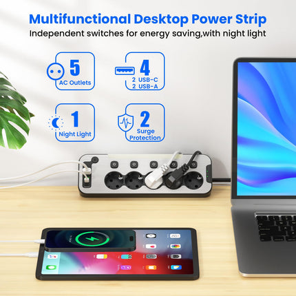 Nurgapistikupesa kööki ja kontorisse, pikendusjuhe eraldi lülitatav 5-suunaline, lauapistikupesa USB C-ga, seinale kinnitatav mitmikpistikupesa lülitiga, metallist pikendusjuhe ülepingekaitsega 2M kaabel, must