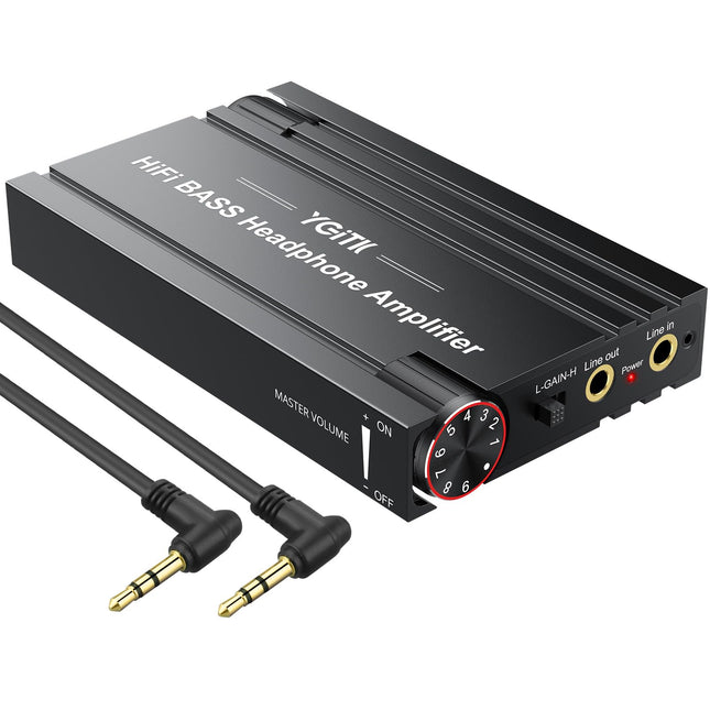YGiTK kõrvaklapivõimendi kaasaskantav BASS HiFi kõrvaklapivõimendi, 3,5 mm stereoheli väljund, 16–600 Ω laetav kõrvaklapivõimendi MP3/MP4/telefonide/arvutite kõrvaklappide jaoks
