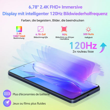 Blackview 2025 Shark 16GB+256GB, Helio G99, 120Hz 2.4K, 64MP, lepinguta nutitelefon, 6.78" FHD+, NFC, 13MP, 5000mAh aku 33W, 4G kahe SIM-kaardiga mobiiltelefonid