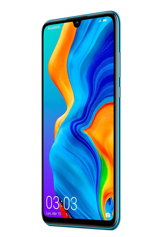 Huawei P30 Lite debloqué 4G nutitelefon (6,15 tolli - 128 GB - topelt nano-SIM - Android 9.0) paabulinnu sinine [Prantsuse versioon]