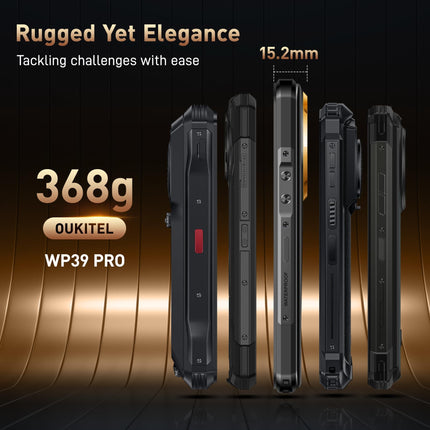 OUKITEL WP39 Pro Outdoor Smartphone 5G - 36GB+512GB/TF 2TB 11000mAh Outdoor Mobile Phone Without Contract, 6.6” FHD+ Android 14 Waterproof Construction Site Phone, 64MP+32MP+8MP Night Vision Camera, NFC/GPS/IP68/Face ID