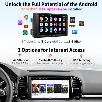 [Uus] ATOTO A6PF 7-tolline Android autoraadio, topelt-DIN-raadio, juhtmevaba CarPlay, juhtmevaba Android Auto, DAB-raadio, Mirror Link, kahekordne Bluetooth, WiFi/BT/USB-ühendus, HD LRV, 2G+32G A6G2A7PF