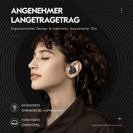 Yinyoo CCZ Harmony BC01 Pro kõrvasisesed kõrvaklapid, 1DD 1BA hübriiddraiverid HiFi kõrvaklapid kolme sagedusega tasakaalustatud juhtmega IEM stereoheli juhtmega kõrvasisesed kõrvaklapid 3,5 mm pistikuga