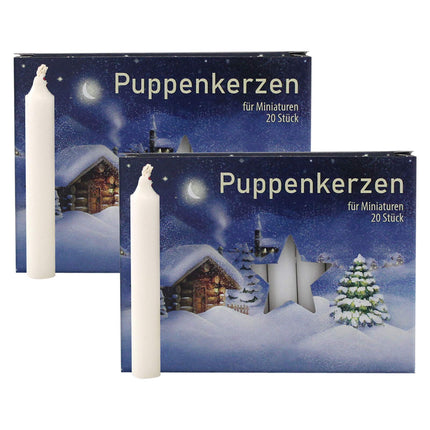 OLShop AG Pakis 2 valget nukuküünlat, u. 10 x 65 mm (2 x 20 tk), nukutuled, miniatuursed küünlad, jõuluküünlad, küünlad