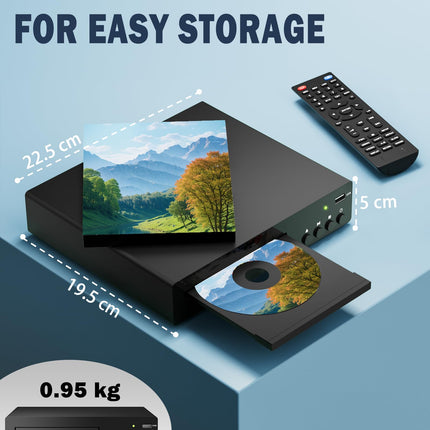Kodune DVD-mängija HDMI-ühendusega, kõikide piirkondade DVD-mängija telerile, RCA, USB, kaugjuhtimispult, toetab 1080P, NSTC/PAL, CD-vorminguid, katkestusmälu