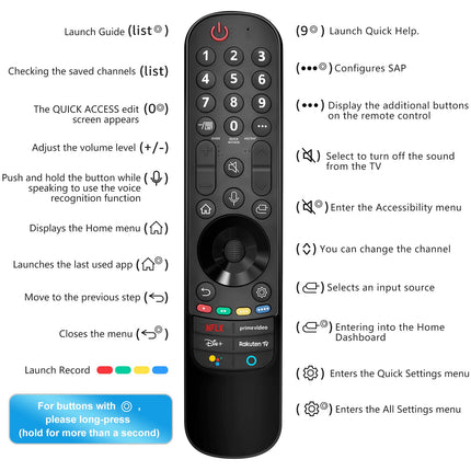 Maagiline kaugjuhtimispult LG teleritele, originaalpuldi MR20GA, MR21GA, MR22GA, MR23GA asendus, sobib LG UHD OLED QNED NanoCell 4K 8K nutitelerile, kursori ja häälfunktsiooniga