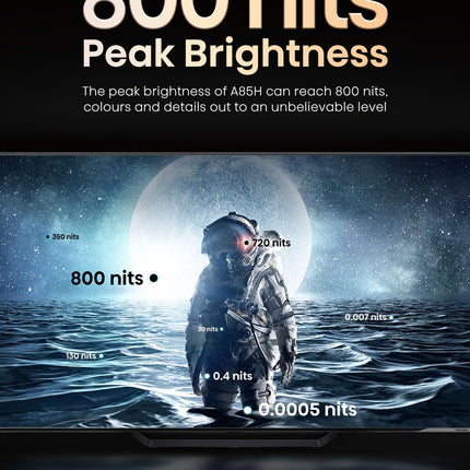 Hisense 65A85H OLED 164cm (65 inch) TV, 4K, HDR, Dolby Vision IQ &amp; Atmos, IMAX Enhanced, Filmmaker Mode, 120Hz, Alexa Built-in, Google Assistant, Game Mode Pro, DTS Virtual X, anthracite [2022 ]