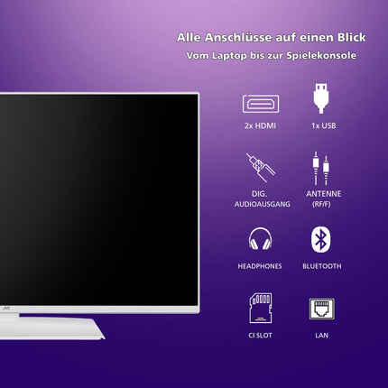 JVC 40-tolline TiVo LT-40VF5355W nutiteler - Full HD-teler, HDR-teler kolmekordse tuuneriga ja 6-kuulise HD+ garantiiga, valge LED-teler