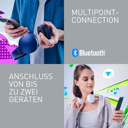 Panasonic HF630B, juhtmevabad tänavakõrvaklapid, kõrvapealsed, sisseehitatud mikrofon, Bluetooth 5.3, mitmepunktiline, pöörlev disain, kuni 72 tundi taasesitust, USB-C, sinine