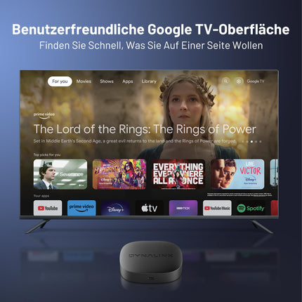 Google TV Box – nutiteleri karp toetab Google TV-d, Netflixi, 4K UHD voogedastusmeediapleierit. Toetab Google Assistantit, Dolby Audiot, HDR10+, juhtmevaba ekraanipeegeldust, 2 GB + 16 GB, kahe sagedusribaga WiFi-d.