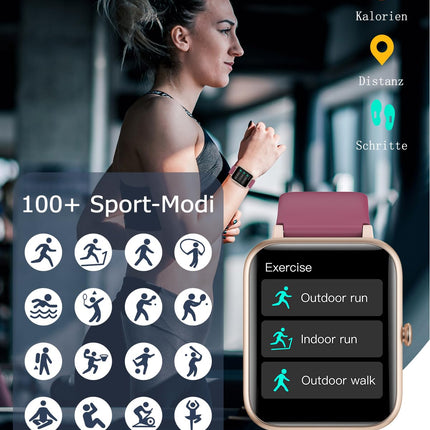 GRV Smartwatch for women men with phone function, fitness watch with heart rate monitor SpO2 sleep monitor pedometer IP68 waterproof, multi-sport modes smart watch fitness tracker for iOS Android mobile phone