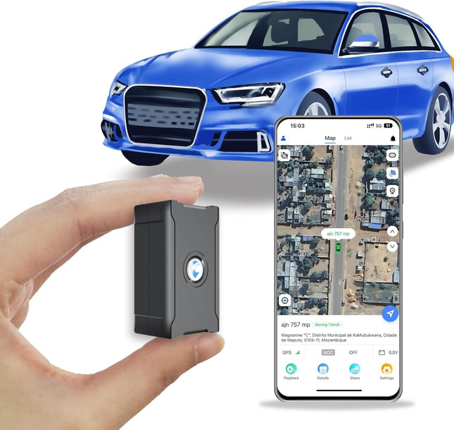 Wanwaytech GPS Car Tracker with Magnet, GPS All-Round Finder, Live Tracking Transmitter for Cars, 6000 mAh Battery, Instantly Updates in 10 Seconds, App Subscription Required (S20UN-FR#FBA)
