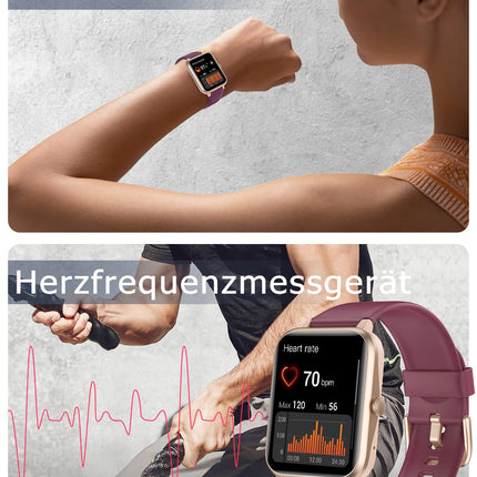 GRV Smartwatch for women men with phone function, fitness watch with heart rate monitor SpO2 sleep monitor pedometer IP68 waterproof, multi-sport modes smart watch fitness tracker for iOS Android mobile phone