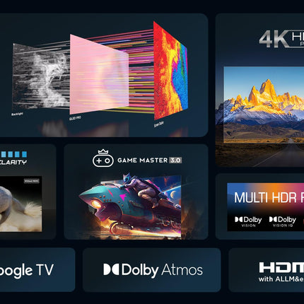 TCL 43T7B 43-tolline QLED Pro teler, 4K Ultra HD, HDR Pro, Google TV toega nutiteler (Dolby ja Atmos, liikumise selgus, käed-vabad hääljuhtimine, ühildub Google Assistant ja Alexaga)