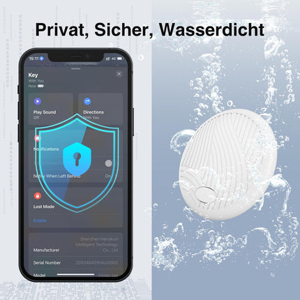 Nutikas silt - Apple Find My (AINULT iOS) ühilduv õhujälgija silt koos kaitseümbrisega, veekindel Bluetooth-võtmeleidja, esemete leidja rahakotile, pagasile, vahetatava akuga