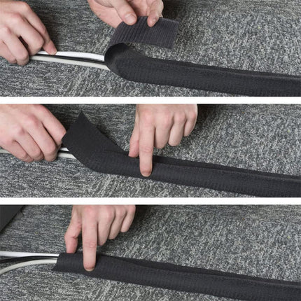 rflaueo U30-1 Cable Floor Cord Cover, Cable Grip, Cable Protector for Home, Office, Living Room, Carpet, 3 m