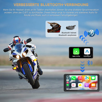 Spedal CL871 6,25" mootorratta CarPlay ja Android Auto ekraan, täisveekindel, GPS-navigatsioon mootorrattale, Bluetooth, Siri/Google'i assistent