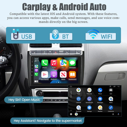 NHOPEEW 2+64G Android autoraadio VW Polo 2008-2020 jaoks koos Carplay ja Android Autoga - 9-tolline puutetundliku ekraaniga autoraadio - WiFi GPS SWC + tahavaatekaamera ja mikrofon