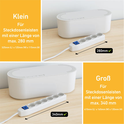 D-Line Cable Box EU/CTULGEW/SW, Cable Management Box for Hiding Cables in Cable Tangles – Large, White