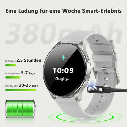 Blackview Smartwatch Men Women, 1.43'' AMOLED Screen, Virtual Always-On Clock, Fitness Watch with Phone Function, Make/Receive Calls, Sports Watch, Pedometer, Heart Rate Sleep Monitor, for Android iOS