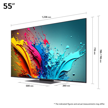 LG 55QNED86T6A televiisor 55" (139 cm) QNED-teler (α8 4K tehisintellektiga protsessor, webOS 24, HDR10, kuni 120 Hz) [Mudeliaasta 2024]