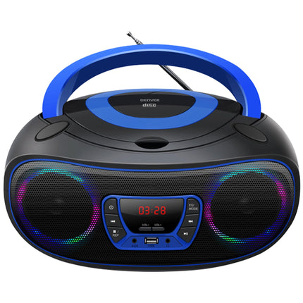 Denver Electronics TCL-212BT - CD Player (4 W, FM, External, Portable CD Player, Blue, 3.5 mm)