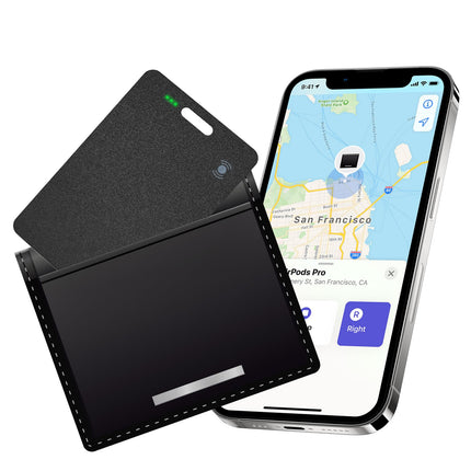 Olycism Wallet Tracker Bluetooth (IOS Only) Key Finder for Wallet Card Backpack Supports Wireless Charging Suitcase Tracker with 98 Feet Search Range IPX8 Waterproof