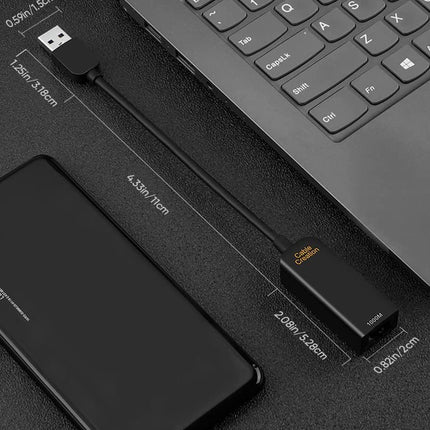 USB 3.0 LAN Adapter, CableCreation USB to RJ45 10/100/1000 Mbps Gigabit Ethernet Adapter, USB 3.0 Network Cable Compatible with MacBook, Xiao Mi Box, Switch(NS), PC, Black
