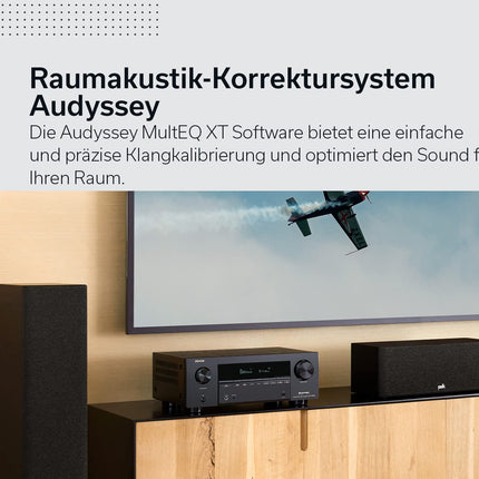 Denon AVR-X2800H 7.2-kanaliga AV-ressiiver, HiFi võimendi Dolby Atmose, DTS:X, 6 HDMI sisendi ja 2 väljundiga, 8K HDMI, Bluetooth, Wi-Fi, AirPlay 2, HEOS Multiroom, Alexa ühilduv, must