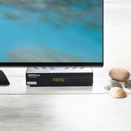 Vantage VT-93 C/T-HD universaalne kombovastuvõtja kaabel- ja DVB-T2 signaalide jaoks, PVR-funktsioon, USB multimeedia, Freenet TV, EPG, ajanihkefunktsioon, mitmekeelne menüü, must