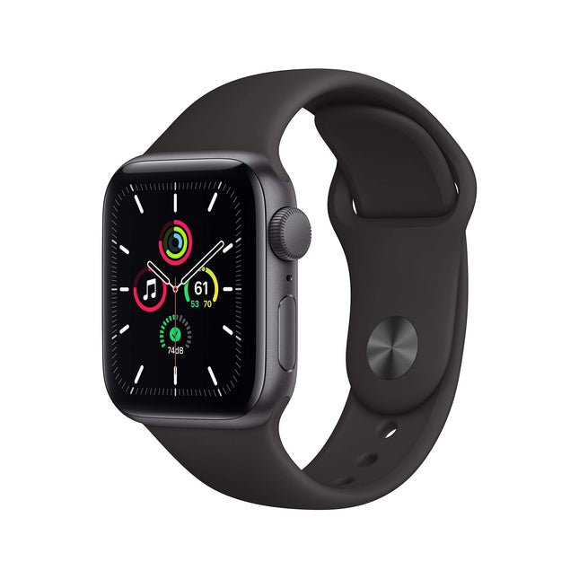 Apple Watch SE 2020 (GPS, 40MM) Space Gray Aluminum Case with Black Sport Band (Refurbished)