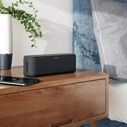 Anker Soundcore Boost Bluetooth speaker upgrade with fantastic sound, BassUp, 12 hours of playback, USB-C, IPX7 water resistance, wireless with custom EQ in the app, stereo pairing