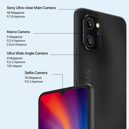 UMIDIGI lepinguta nutitelefon, odav NFC, 128 GB mobiiltelefonid, 48MP + 16MP kaamera, 6,7" HD+ ekraan, 4 GB RAM, 5150mAh kaheksatuumaline, 4G kahe SIM-kaardi/sõrmejälje/GPS, A13 Pro SIM-kaardivabad mobiiltelefonid Android 11-ga