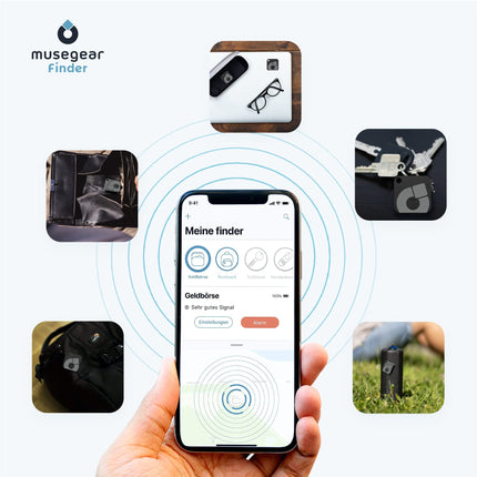 musegear Key Finder Rechargeable - must | laetav | Bluetooth-rakendusega Saksamaalt - 3 tk pakis | maksimaalne andmekaitse | must | iOS-i ja Androidi jaoks | võtmete leidmine