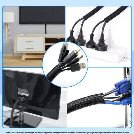 MarketConnect® Laiendatav kaablitoru Ø 20 mm, pikkus 30 m • Ideaalne kaablite haldamiseks • Sobib ideaalselt laudadele ja teleritele • MUST • TÖÖSTUSLIK VÄIKE