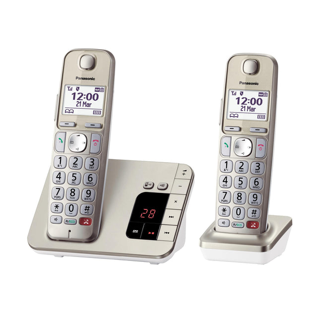Panasonic KX-TGE262GN juhtmeta telefon automaatvastajaga (blokeerib kuni 1000 telefoninumbrit, selge ja kontrastne kirjasuurus, eriti vali telefonitoru, täisdupleks-käed-vabad režiim)