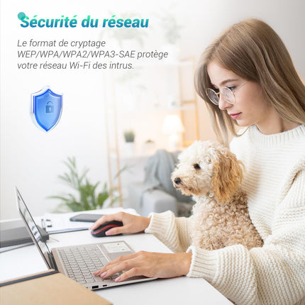 AX900 USB WLAN Stick - Dual Band 2.4GHz/5GHz WiFi 6 Adapter for PC/Desktop/Laptop with Built-in Driver, Compatible with Windows 11/10/8.1/8/7