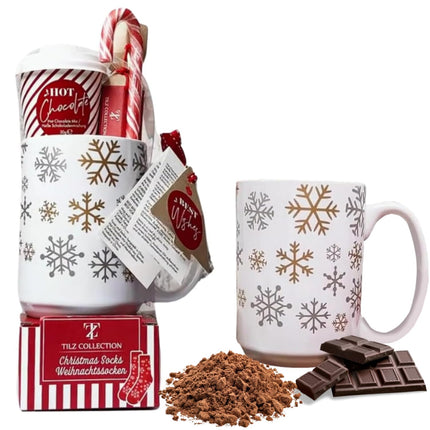 Gift set with hot chocolate mug, with mug, hot chocolate, mini travel mug and marshmallows for hot chocolate | Gifts for children | Gifts for women | Men | Christmas gifts
