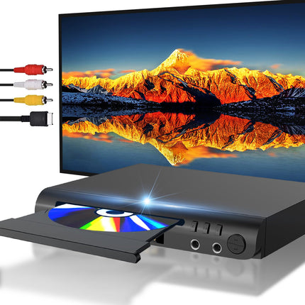 HDMI DVD-mängija telerile, kõikide piirkondade tasuta DVD-mängija karaokeportide ja USB-sisendiga, PAL/NTSC-ühilduvus, kodune CD-mängija HDMI- ja RCA/AV-kaablitega
