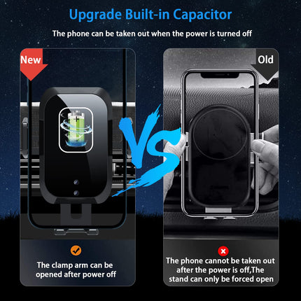 Blsyetec autotelefoni hoidik laadimisfunktsiooniga 15W juhtmevaba laadijaga Auto Qi induktsiooni iminapaga hoidik ja 360° ventilatsiooniklamber, ühildub iPhone 16/15/14/13/12 Pro/11, Samsung S25/S24 Note10-ga