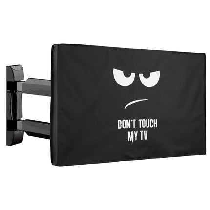 kwmobile compatible with 55" TV Outdoor TV Cover - TV Case Screen Protector - Weatherproof - White Black Don't Touch My TV