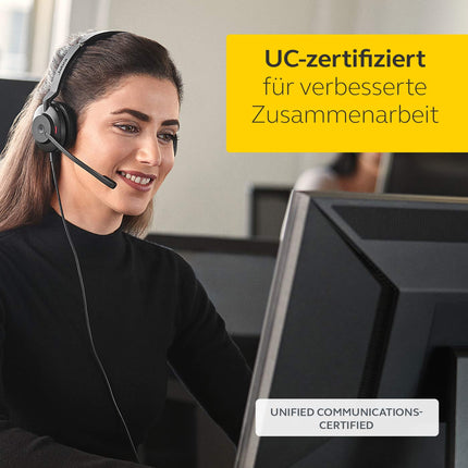 Jabra Evolve2 30 peakomplekt – monomüra summutavad kõrvaklapid – UC sertifitseeritud – kahe mikrofoniga kõnetehnoloogiaga – USB-A-kaabel – must