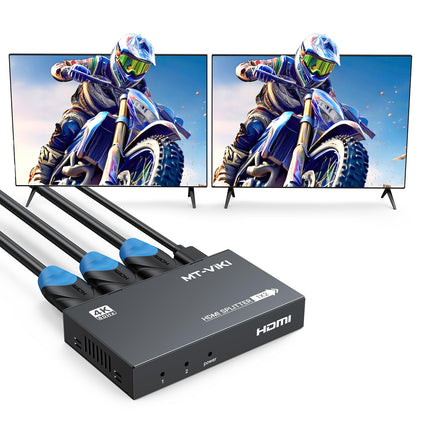 MT-VIKI 4K60Hz HDMI jaotur 1 sisend 2 väljund samaaegne HDMI jaotur 2 monitori peegel 1x2 EDID HDCP 2.2 4:4:4 40m pikamaa edastus