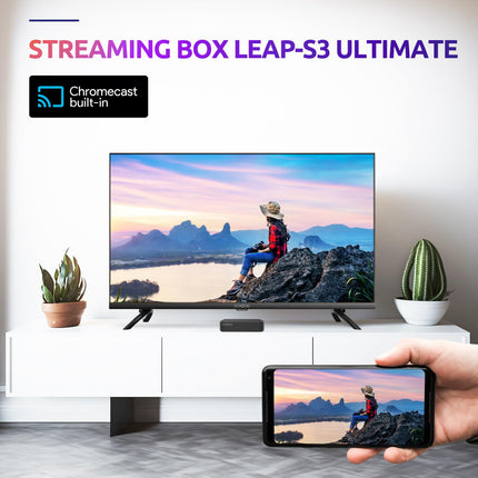 STRONG - Android TV 4K UHD voogedastusboks - Leap-S3 Ultimate - 2 kuud Zattoo - Chromecasti sisseehitatud - Google Voice Assistant - Dolby Atmos ja Vision - Google Play, Netflix, Prime Video ja palju muud