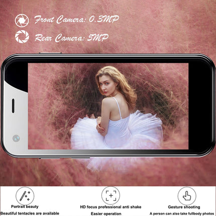 Hipipooo Mini 3G lukustamata telefon 2,5-tolline Android 6.0 nutitelefon 1 GB RAM 8 GB ROM Dual SIM 1580mAh 0,3 MP + 5 MP kaameraga lastetelefon