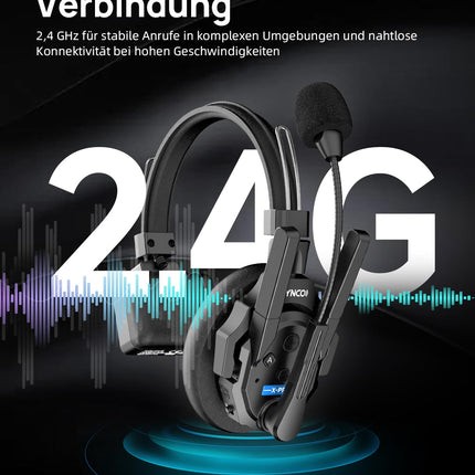 SYNCO XTALK XPRO9 juhtmevaba intercom-peakomplekt, 2,4 GHz täisdupleks, 24-tunnine aku tööiga, 500 m ulatus, reaalajas meeskonnasuhtlus, raadiointercom-kõrvaklapid